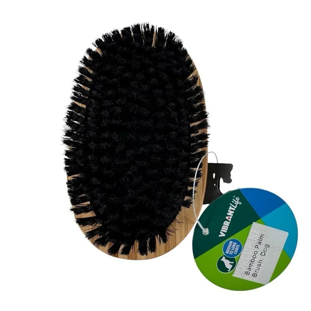 NWT Oster Dog Brush Vibrant Life Bamboo Palm Grip for Medium & Long Coats